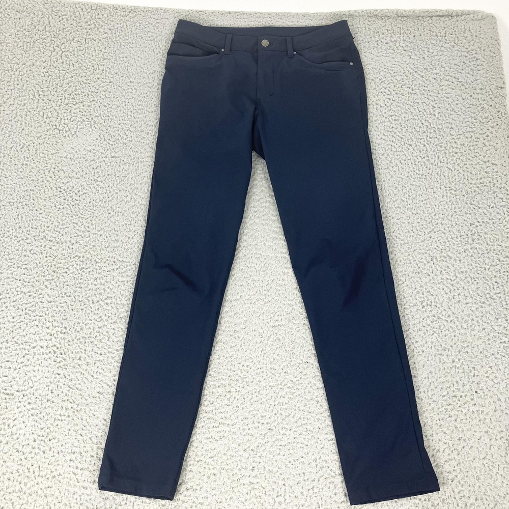 Lululemon ABC Pants Mens 30x32 Blue Slim Chino 5 Pocket Stretch Athletic Golf - Picture 1 of 10